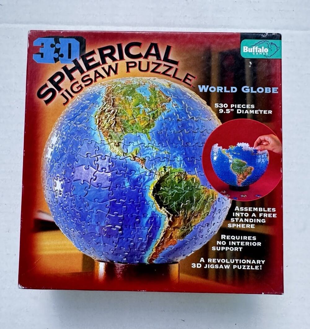 3-D World Globe Spherical Jigsaw Puzzle 530 Pc 9.5” Buffalo Games